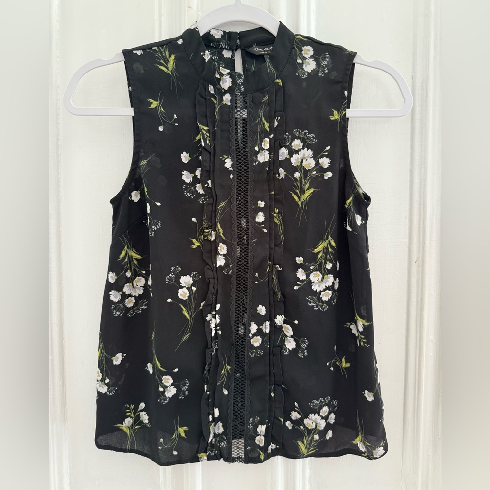 Miss Selfridge Black Floral Blouse